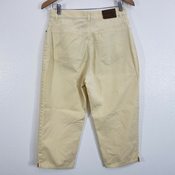 Lauren Ralph Lauren Womens Jeans Cropped‎ Soft yellow Size 8 High Waist Capri - Picture 7 of 10